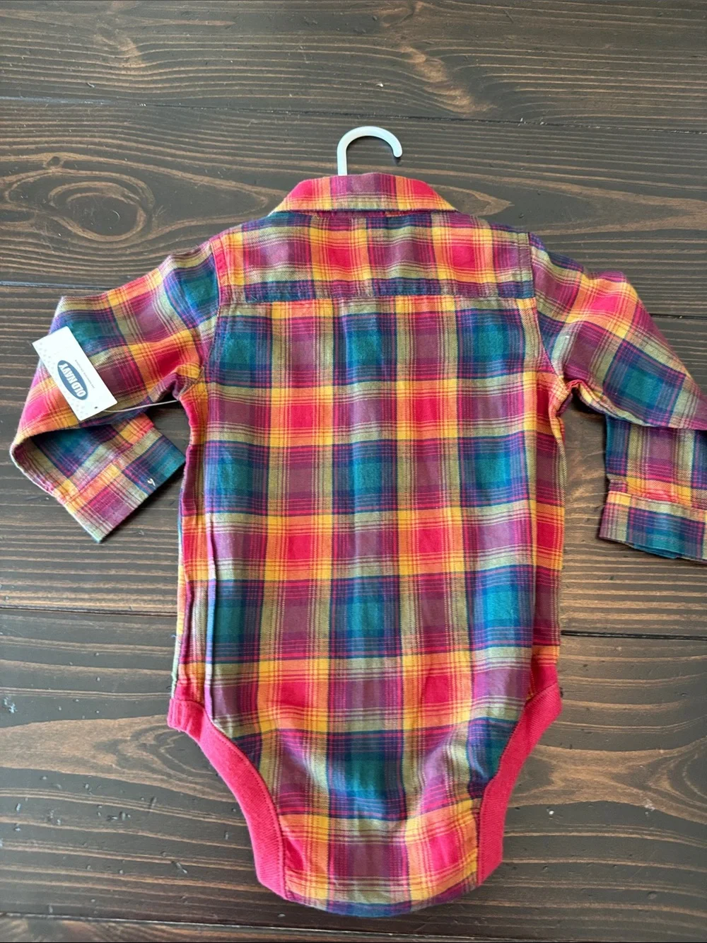Multicolor Plaid Long-Sleeve One-Piece